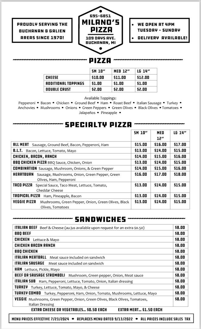 Milano's Pizza