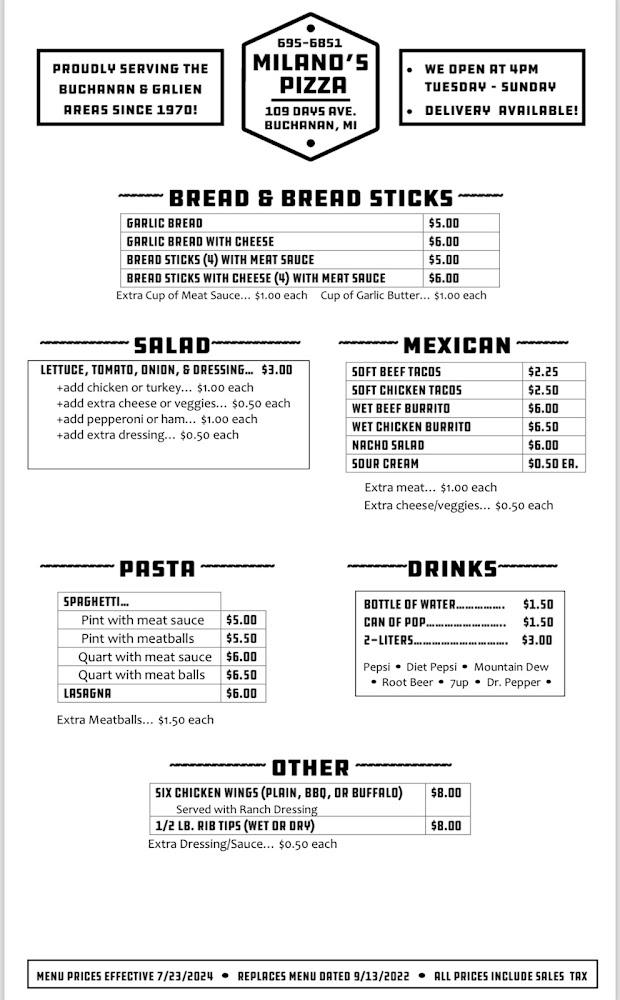 Milano's Pizza B.l.t